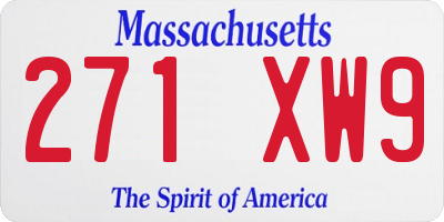 MA license plate 271XW9