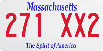 MA license plate 271XX2