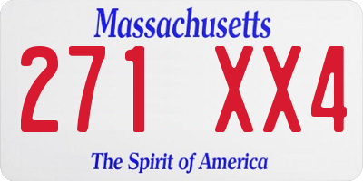 MA license plate 271XX4