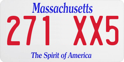 MA license plate 271XX5