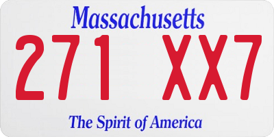 MA license plate 271XX7