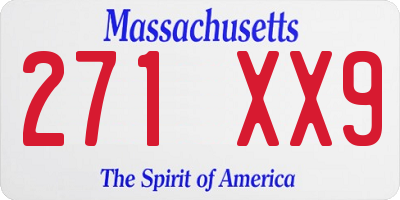 MA license plate 271XX9
