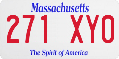 MA license plate 271XY0