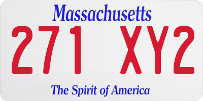 MA license plate 271XY2