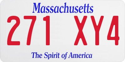 MA license plate 271XY4
