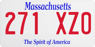 MA license plate 271XZ0