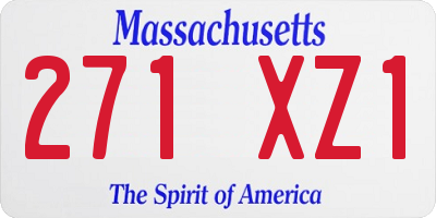 MA license plate 271XZ1