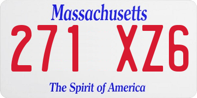 MA license plate 271XZ6