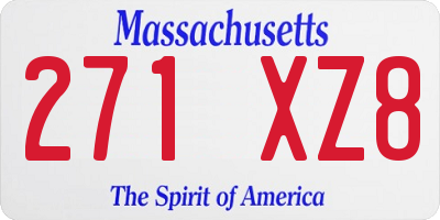 MA license plate 271XZ8