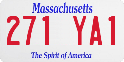 MA license plate 271YA1