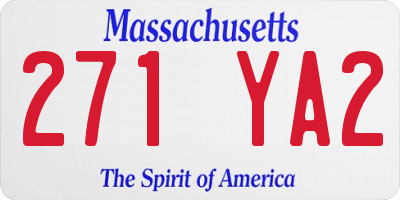 MA license plate 271YA2