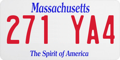 MA license plate 271YA4