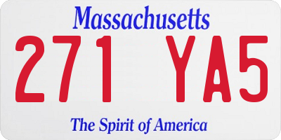 MA license plate 271YA5