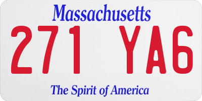 MA license plate 271YA6