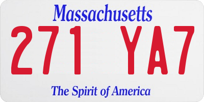 MA license plate 271YA7