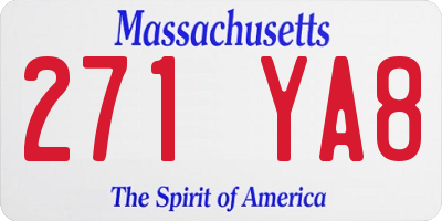 MA license plate 271YA8