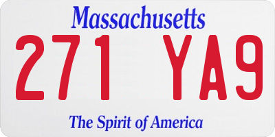 MA license plate 271YA9