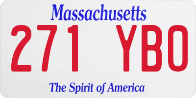 MA license plate 271YB0