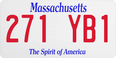 MA license plate 271YB1