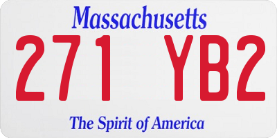 MA license plate 271YB2