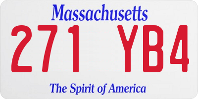 MA license plate 271YB4