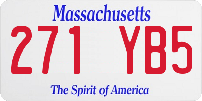 MA license plate 271YB5