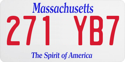 MA license plate 271YB7