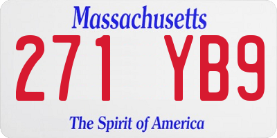 MA license plate 271YB9