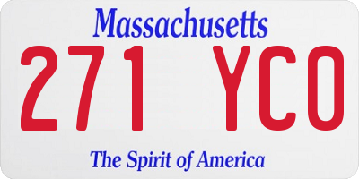 MA license plate 271YC0