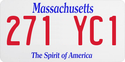 MA license plate 271YC1