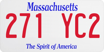 MA license plate 271YC2
