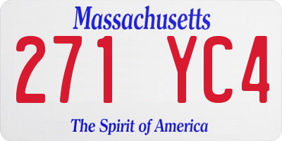 MA license plate 271YC4