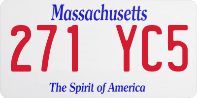 MA license plate 271YC5