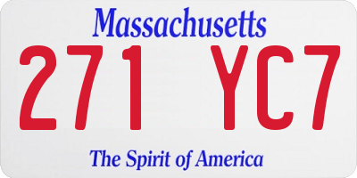 MA license plate 271YC7