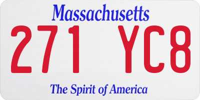 MA license plate 271YC8