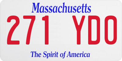 MA license plate 271YD0