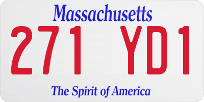 MA license plate 271YD1