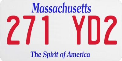 MA license plate 271YD2