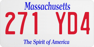 MA license plate 271YD4
