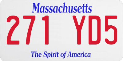 MA license plate 271YD5
