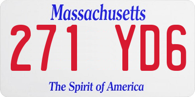 MA license plate 271YD6