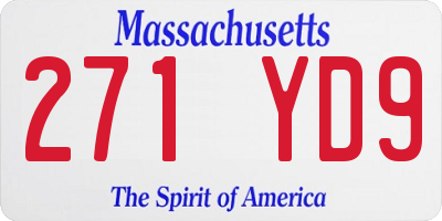 MA license plate 271YD9