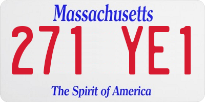 MA license plate 271YE1