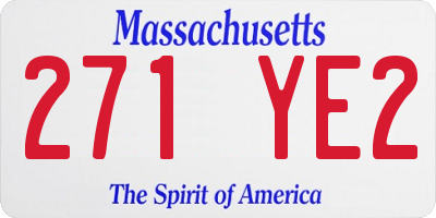 MA license plate 271YE2