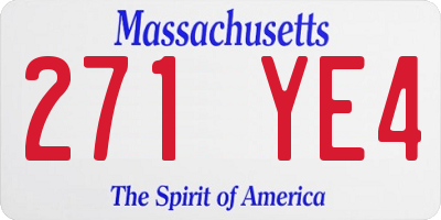 MA license plate 271YE4