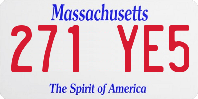 MA license plate 271YE5