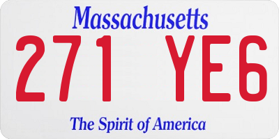 MA license plate 271YE6