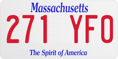 MA license plate 271YF0