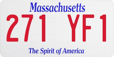 MA license plate 271YF1