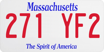 MA license plate 271YF2